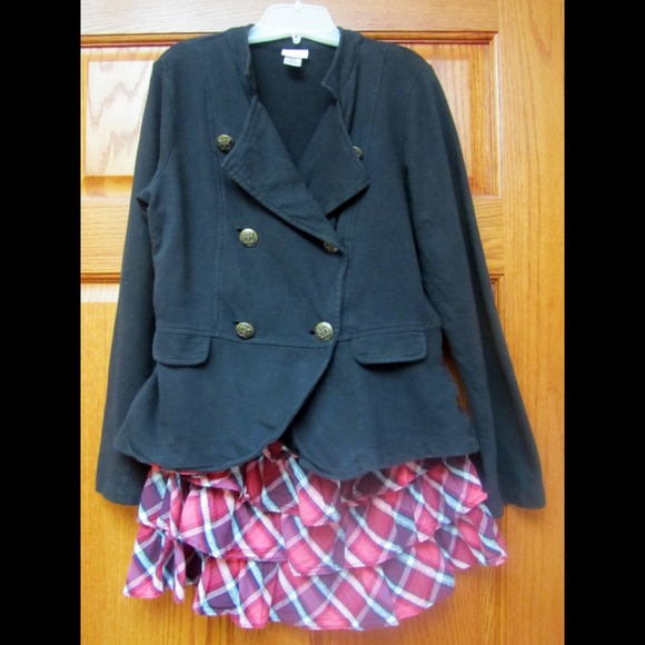 Black Military Style Jacket Blazer XL 14 16 - Picture 4 of 5